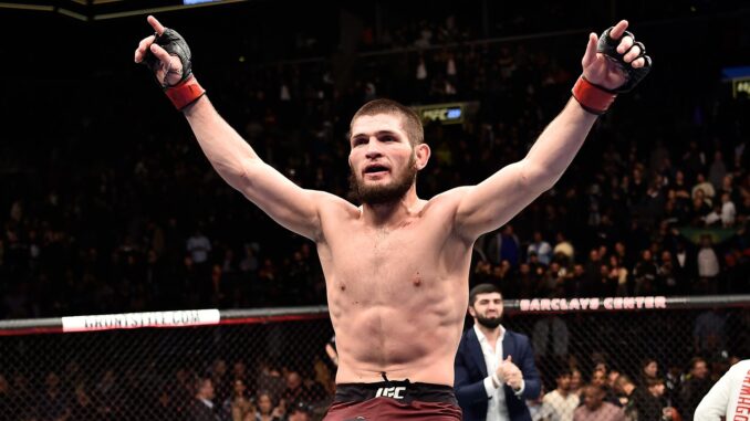 Khabib Nurmagomedov "Discover Khabib Nurmagomedov's unbeaten UFC journey, top fights, and legendary moments inside the Octagon.